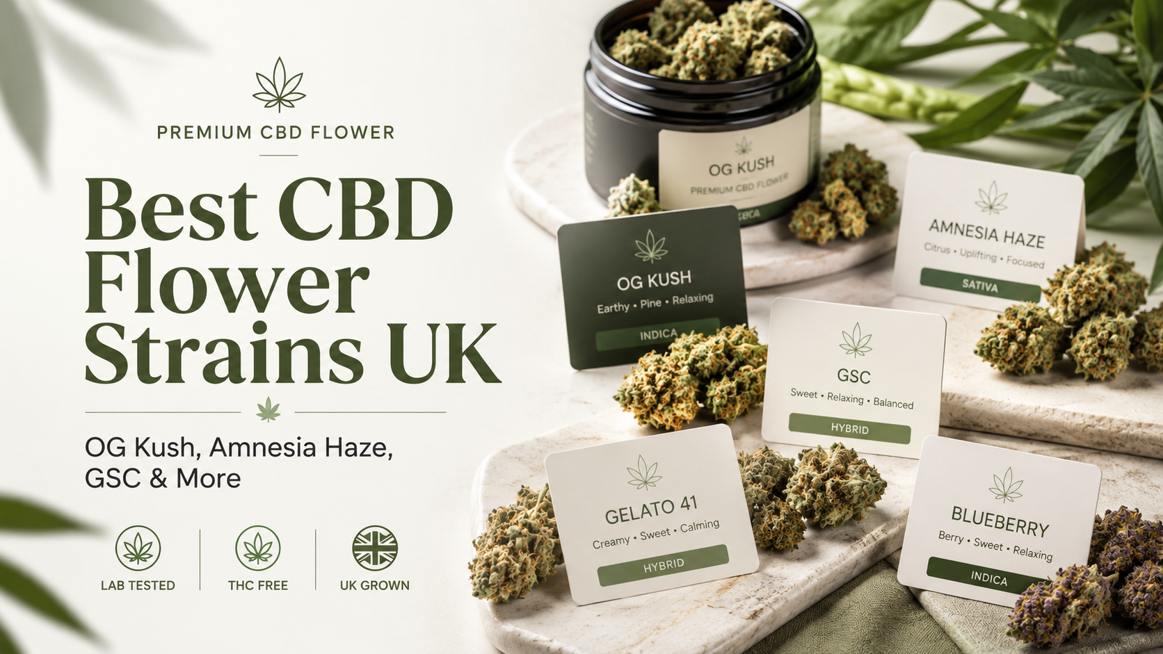 Best CBD Flower Strains UK | OG Kush, Amnesia Haze, GSC & More
